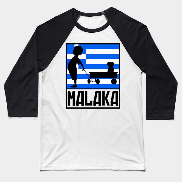 Greek Malaka funny Malaka Baseball T-Shirt by Jakavonis